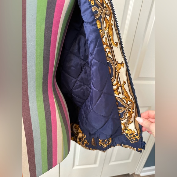 Vintage Baroque print silk bomber jacket - Picture 3 of 7